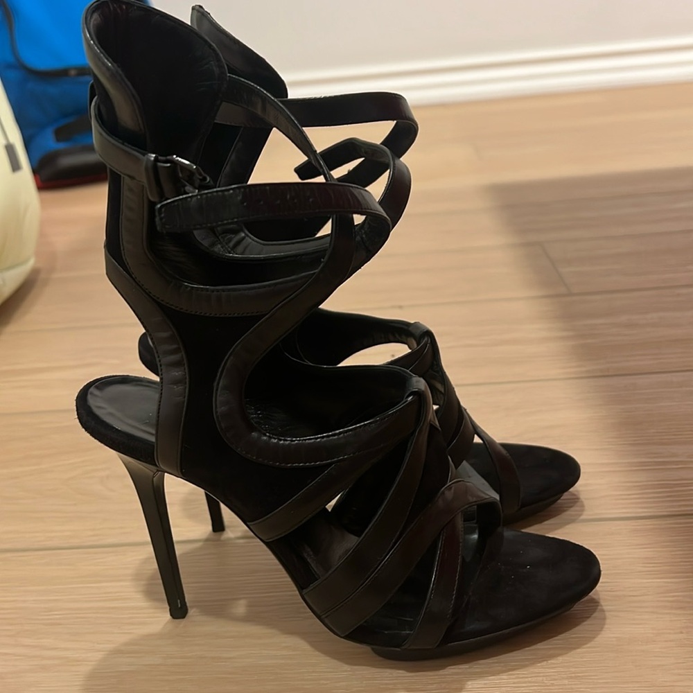 Balenciaga Black Strappy Stiletto Heels